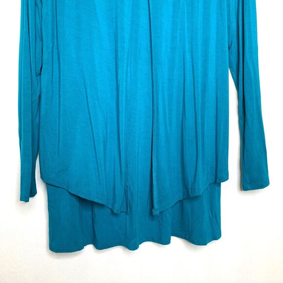 SOFT SURROUNDINGS Women's Aqua Blue Perfect Layers Jersey Knit Top Size Medium - Picture 7 of 11